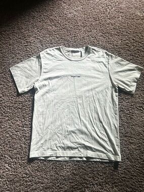 Tan Helmut Lang tshirt with logo on front